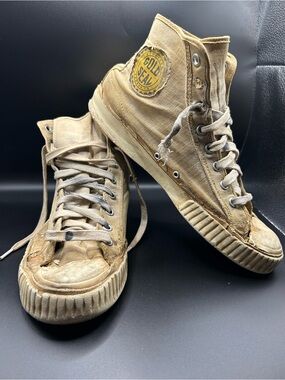 Vintage Gold Seal High-Top Canvas Sneakers